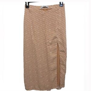 Pink Abercrombie silky midi skirt xs floral pattern